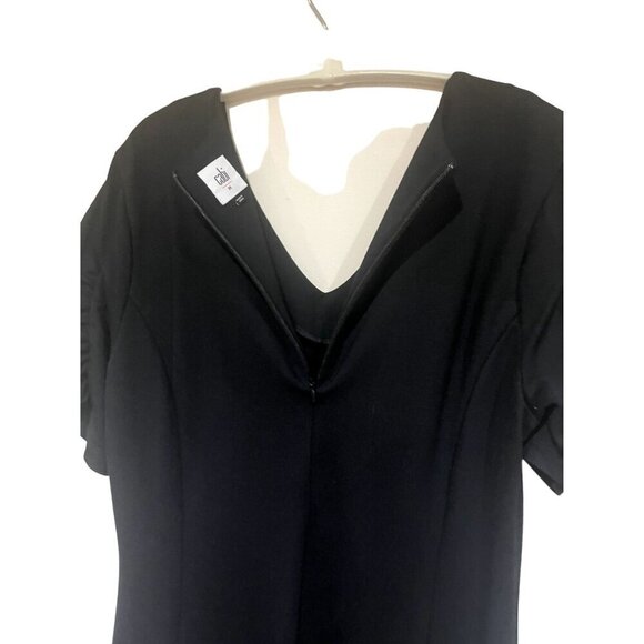 Cabi V-Neck Knee Length Dress Hidden Pockets Back Zip Ruched sleeves Size Medium - Picture 8 of 13